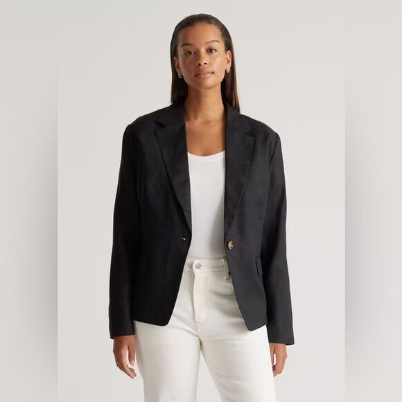Quince 100% European Linen Structured Blazer Sz S - Picture 2 of 9
